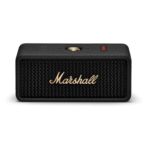 Marshall Emberton III Portable Bluetooth Speakers, Wireless, IP67 Rating Dust & Water Resistant, 32+ Hours Playtime, Quick Charge - Black & Brass