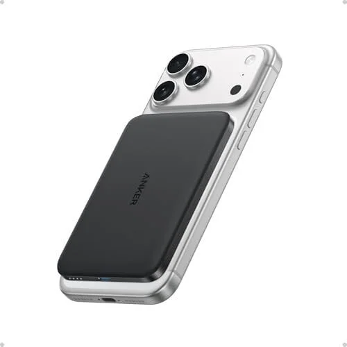 Anker Nano Power Bank, Ultra-Slim 5,000mAh Magnetic Battery Pack, Qi2 Certified 15W Max Ultra-Fast MagSafe-Compatible Portable Charger, Ergonomic Design, for iPhone Air/17/16/15 Series (Not for Pixel)