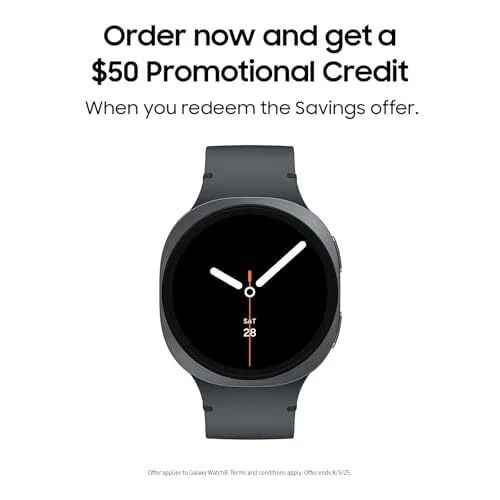 Samsung Galaxy Watch 8 (44mm, Bluetooth, Graphite Band)