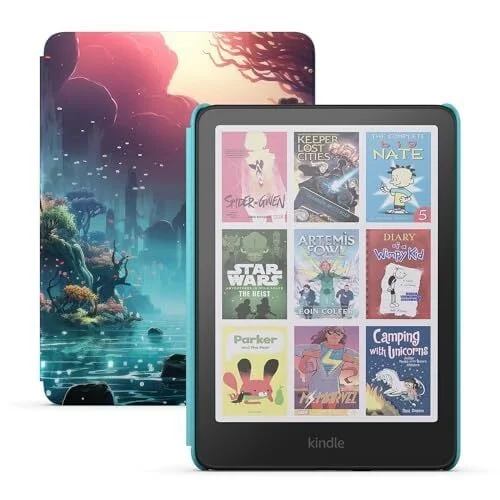 Amazon Kindle Colorsoft Kids 16GB 7" Color eReader with Cover (Fantasy River)