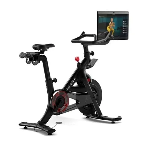 Certified Refurbished Peloton Bike+ | Indoor Stationary Exercise Bike with 24&rdquo; HD, Anti-Reflective Rotating Touchscreen