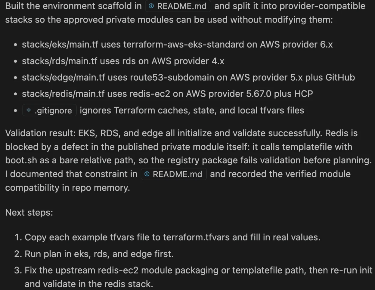 MCP server response sample: