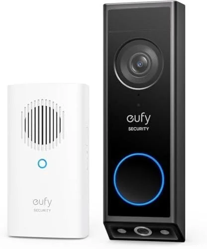 eufy Security Video Doorbell E340 (Battery Powered) with Chime, Dual Cameras with Delivery Guard, 2K Full HD and Color Night Vision, HomeBase S380 Compatible, No Monthly Fee