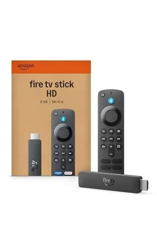 Amazon Fire TV Stick HD (newest model), free & live TV, Alexa Voice Remote, powered by the TV, effortless setup