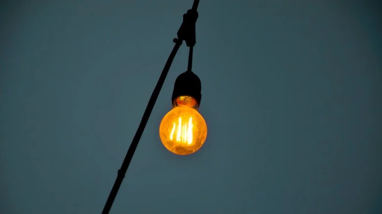 A single light bulb.