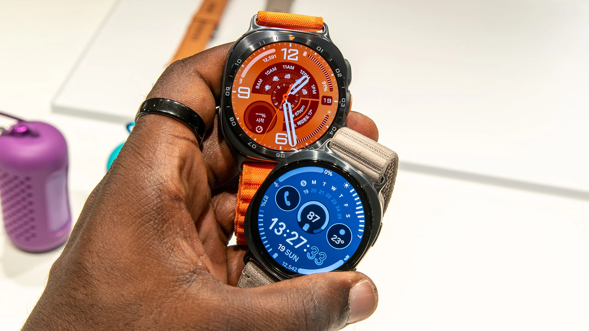 Comparing the Samsung Galaxy Watch 9 with the Galaxy Watch Ultra 2 on a hands-on event