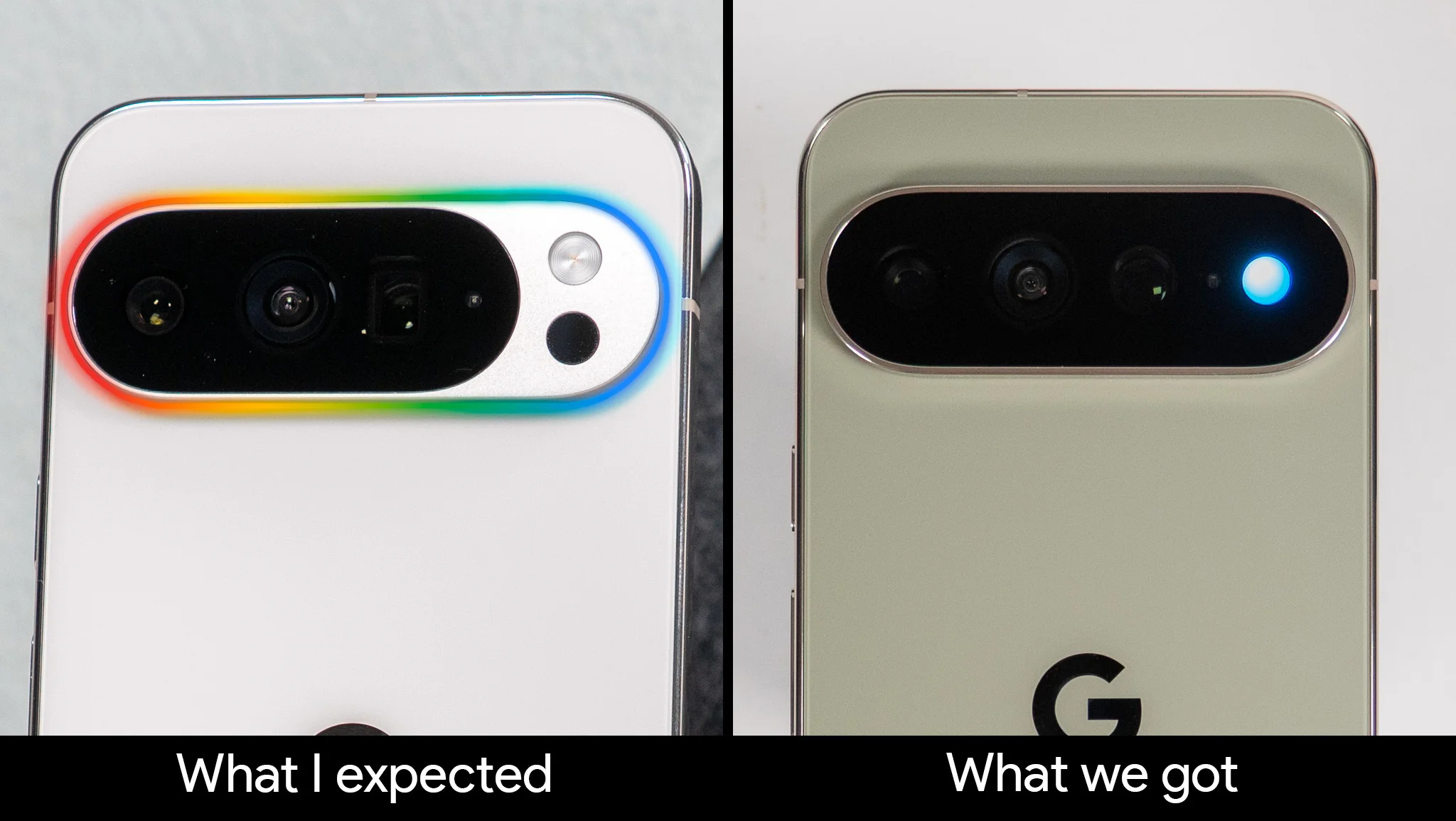 My original mockup of Pixel Glow rumors for the Pixel 11 Pro XL, and the actual HiLight feature we got on the Pixel 11 series
