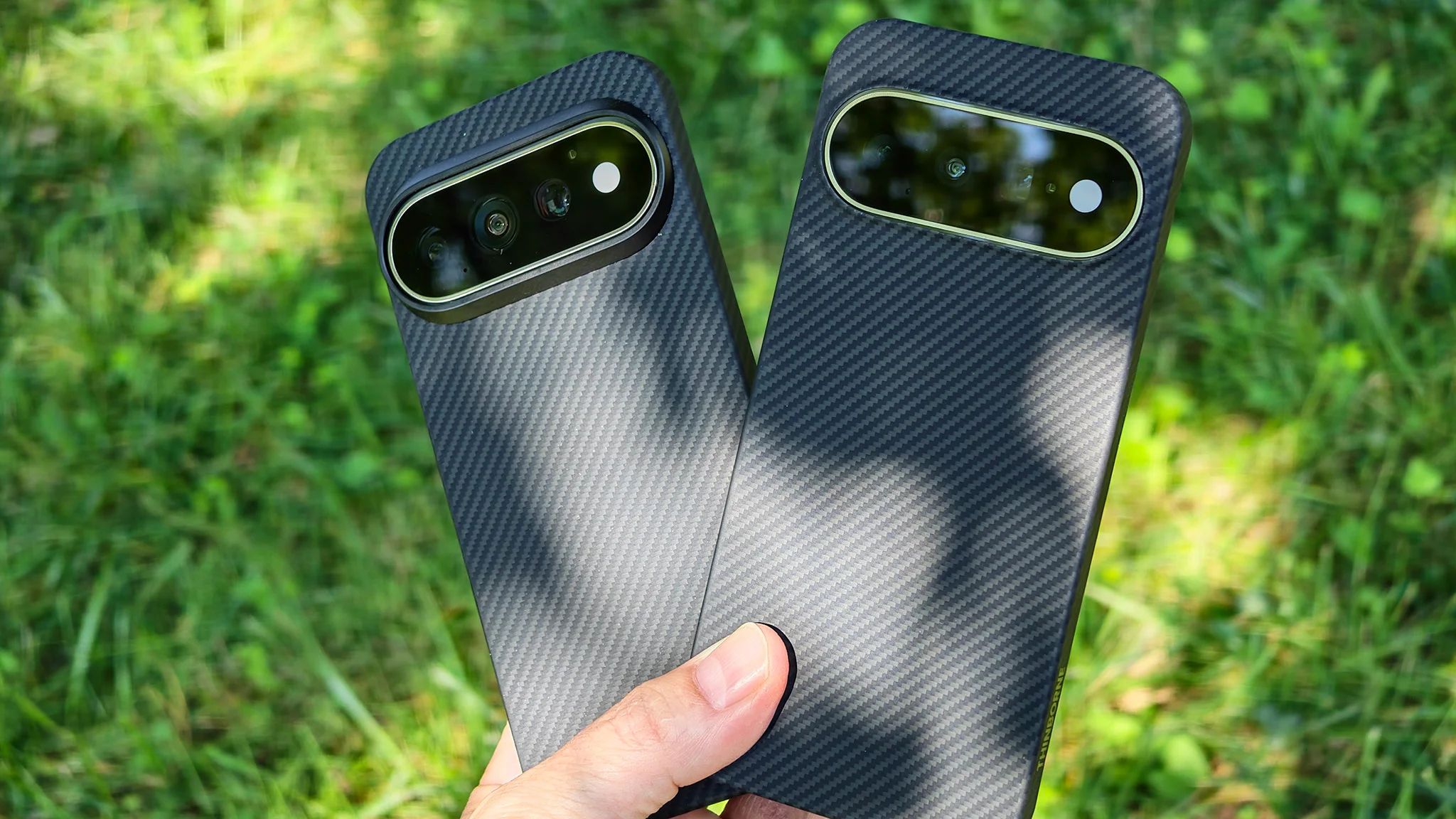 Thinborne cases on a Google Pixel 11 and Pixel 11 Pro