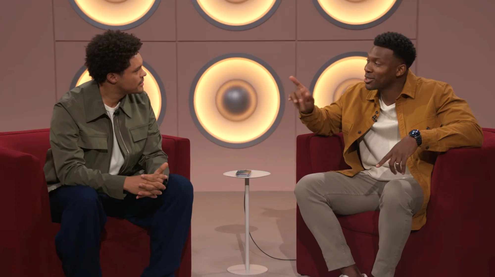 Trevor Noah and Joël Yawili at the Made by Google keynote