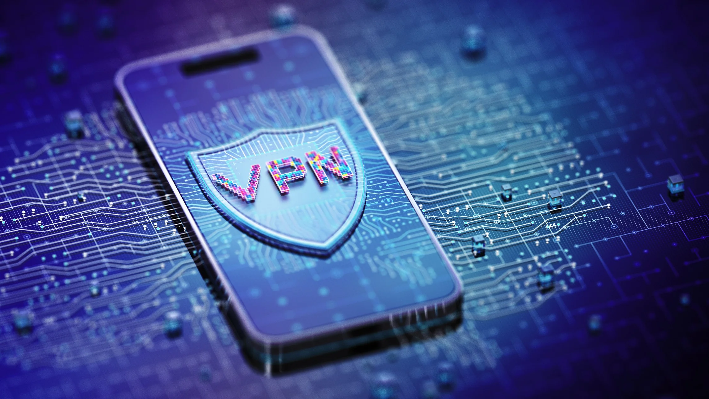 VPN Shield Security. Phone Concept - stock photo