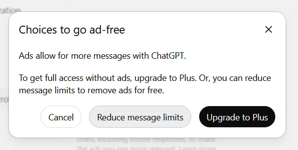ChatGPT Ads