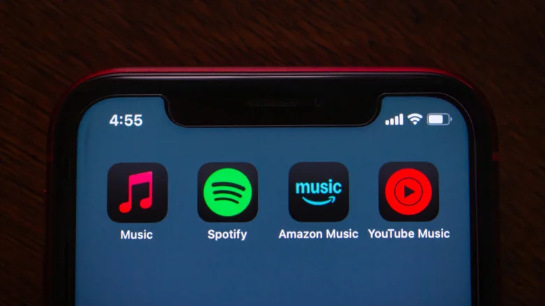Music apps on an iPhone screen.