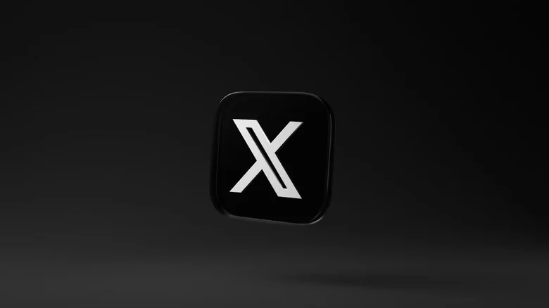 The X logo floating in black.