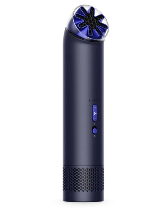 Dyson HushJet Mini Cool Fan in blue, red, and white
