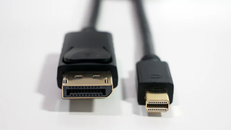 DisplayPort and Mini DisplayPort cables side-by-side.