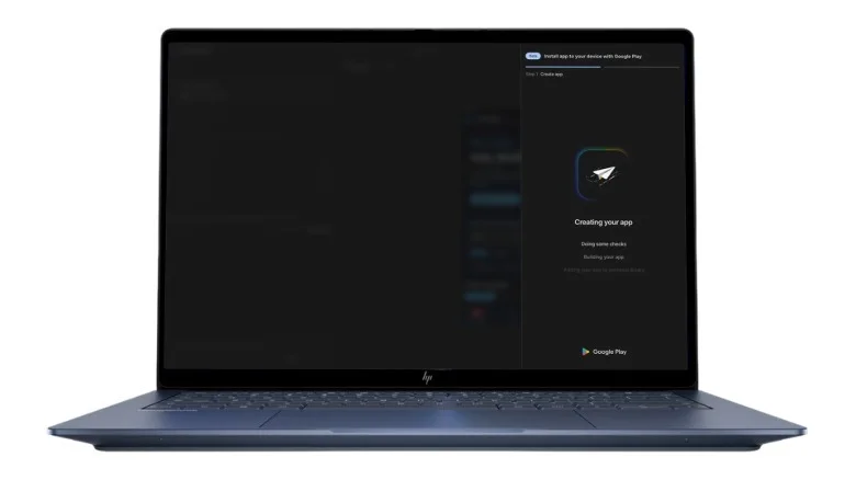 AI Studio publishing a vibecoded Android app to the Play Store.
