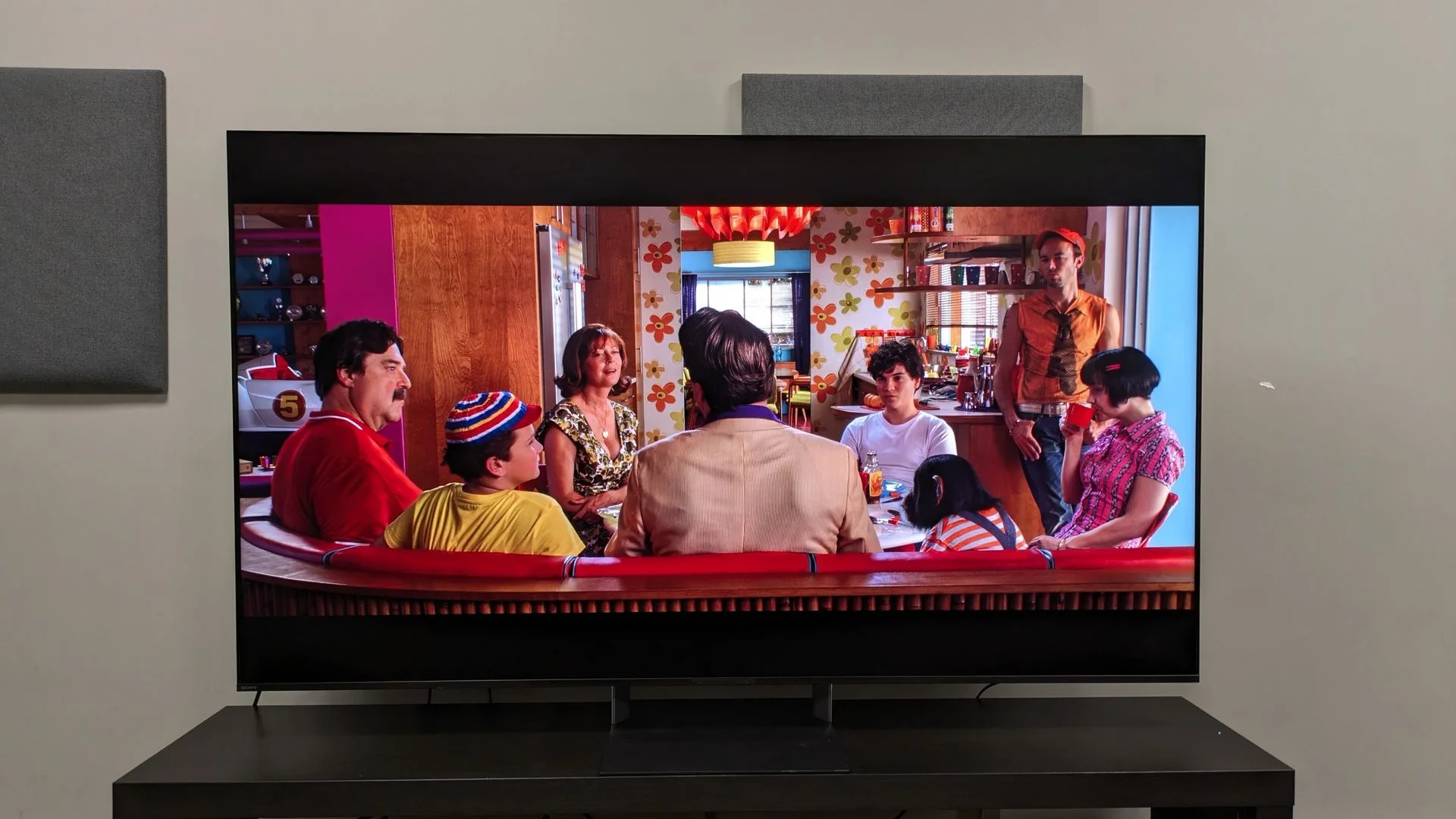 Sony Bravia 9 II with Speed Racer on screen showing the Bravia 9 II's excellent color reproduction